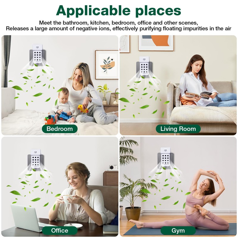 JOSTART Air Ionizer for Home (3 Pack） - Plug-in Negative
