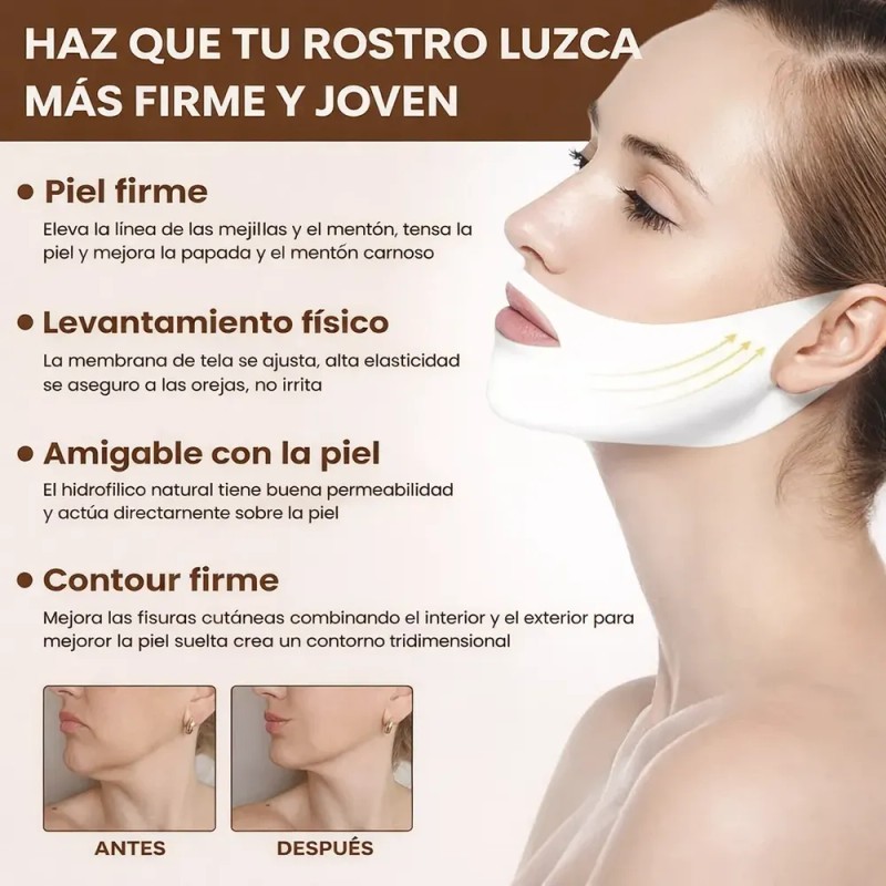 Mascarilla Facial V Line Para Contorno De Rostro 5 Piezas
