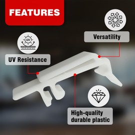 Amazing Drapery Hardware Vertical Blinds Valance Clips - Dust Cover Holder Bracket - Clear, UV Stable, Fits 1 3/8" and 1 7/8" Wide Headrails - 16 Pack