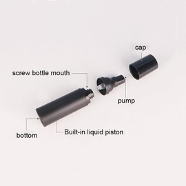 Upstore 3Pcs 50ml 1.7oz Black Plastic Airless Pump Bottles Travel Vacuum Lotion Pump Dispensers Refillable Cosmetic Containers for Foundation Cream Essential oil Serum