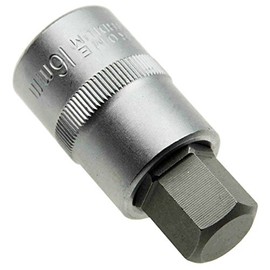 16 mm hexagon socket (hexagonal/hexagonal) socket wrench sockets for inner hexagonal screws/socket wrench insert screwdriver insert 1/2 inch (12.5 mm) drive Cr-V (S2) length 55 mm