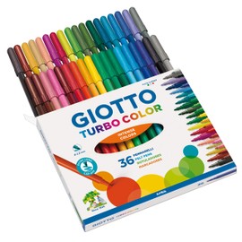 Giotto 4180 00 - Turbo Color Faserschreiber, Kartonetui 36 sortierte Farben
