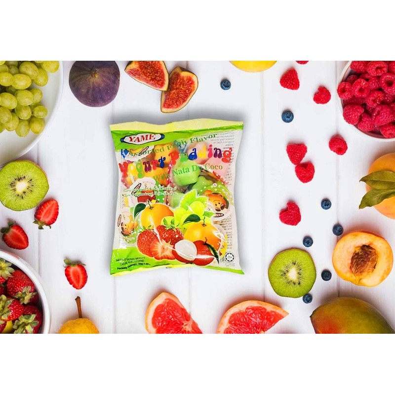 Yame Halal Assorted Pudding Cups with Nata De Coco Bag