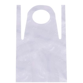hapray 50 Pieces Disposable White Plastic Aprons, 46 inches x 28 inches Waterproof Polyethylene Perfect for Cooking Painting Arts n' Crafts and More