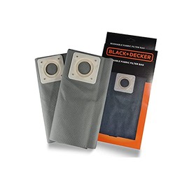Black+Decker, Washable Fabric Filter Bags, Fabric, Grey