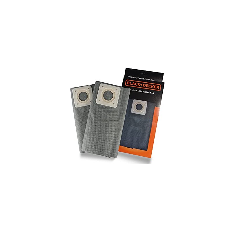Black+Decker, Washable Fabric Filter Bags, Fabric, Grey
