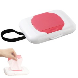 HKYLRAT Travel Wipe Holder Reusable Wet Wipe Container Box Strollers Hanging Dispensers Refillable Wipe Case Safe Wet Storage (Red)