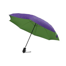 Jumble & Co Ups & Downs Umbrella - Compact strong waterproof automatic umbrella - One button open and close - Two Colour - Green/Purple