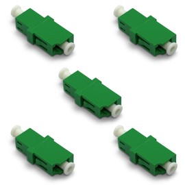 Conectra - Fiber Optic Adapter for FTTH FTTx | LC/APC to LC/APC | Simplex | Single Mode | Green (Pack of 5)