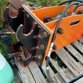 KUAFU Quick Attach Bucket Ears Attachment Compatible with John Deere 50D 50G 60D 60G Mini Excavator Quick Change Attach Bucket Ears