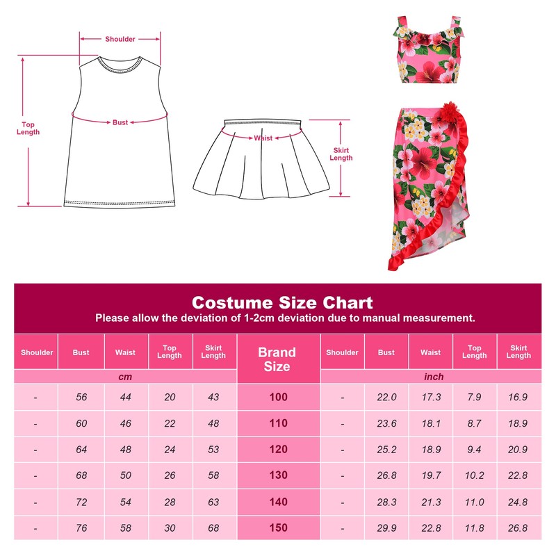 ReliBeauty Hawaii Costume Children's Fancy Dress Outfit, 140
