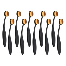 PATIKIL Blending Brushes for Crafts, 10 Pcs 5# Plastic Ink Blending Brushes Tool for Card Making Painting Card Making Stamping, Black(Brown Hair)