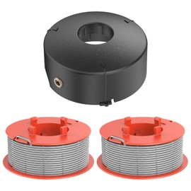 FUSHUI 2 Pack Strimmer Spool and Cover,F016L71088 and F016800175, Autofeed Spool and Line,Strimmer Line Ø1.6mm,Compatible with Bosch Art 23 26 30 Trim Grass Trimmer