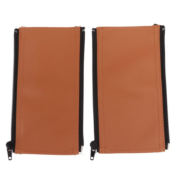 2PCS Handle Sleeve Cover,Stroller Handle Sleeve Zipper Stroller PU Leather