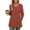 WIHOLL Long Sleeve Shirts for Women Fall Fashion 2025 V