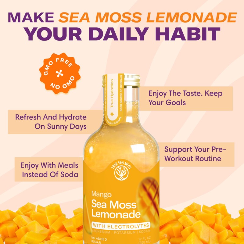 Sea Moss Lemonade Variety Pack – 4 Flavors Sampler: Lemon,