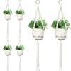 ASZUNE Wall Macrame Plant Hanger (White KS3, 35In 6Pack)