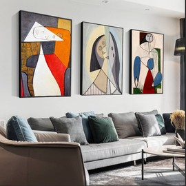 Wall Art Canvas Wall Art Framed Wall Art Simple Wall Decor Aesthetic Wall Art(grey, 20 "X 28" X 3 pieces)