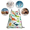 Richugui Cartoon Dinosaur Drawstring Backpack Drawstring Backpack Waterproof Lightweight String