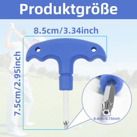 Pretwad Golf Key Driver, Adjustable Golf Driver Tool with Plastic Handle, Stainless Steel Golf Driver Key Golf Handle Removal Tool for Golf Driver Shaft Adapter, T20 (Blue)