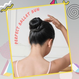 Teenitor Small Hair Bun Maker For Kids Bun Nets For Ballet Girls, 4 Pcs Small Ballet Bun Kit For Kids, 10 Pcs 30 cm Hair Nets for Buns, 10 Pcs U Shaped Bobby Pins, Black