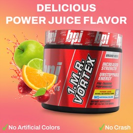 BPI Sports 1.M.R Vortex Pre Workout Powder – High Stim Preworkout for Men & Women with Glycerol, Caffeine, Niacin, and Herbal Extracts – Energy, Focus & Endurance – Power Juice – 50 Servings