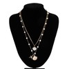 Gold Shell Starfish Necklace for Women Layered Pearl Seashell Pendant