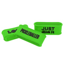 Palms-O-Aces Paddle Grip Band for Pickleball | Embossed Silicone Enhances Hold | Securely Secures Handle Tape Wrap | Non-Slip Identifier | Racket Accessory Lightweight Durable Paddle Ring | Green 3B