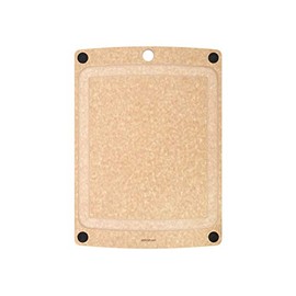 Epicurean All-In-One Cutting Board with Non-Slip Feet and Juice Groove, 17.5" × 13", Natural/Black
