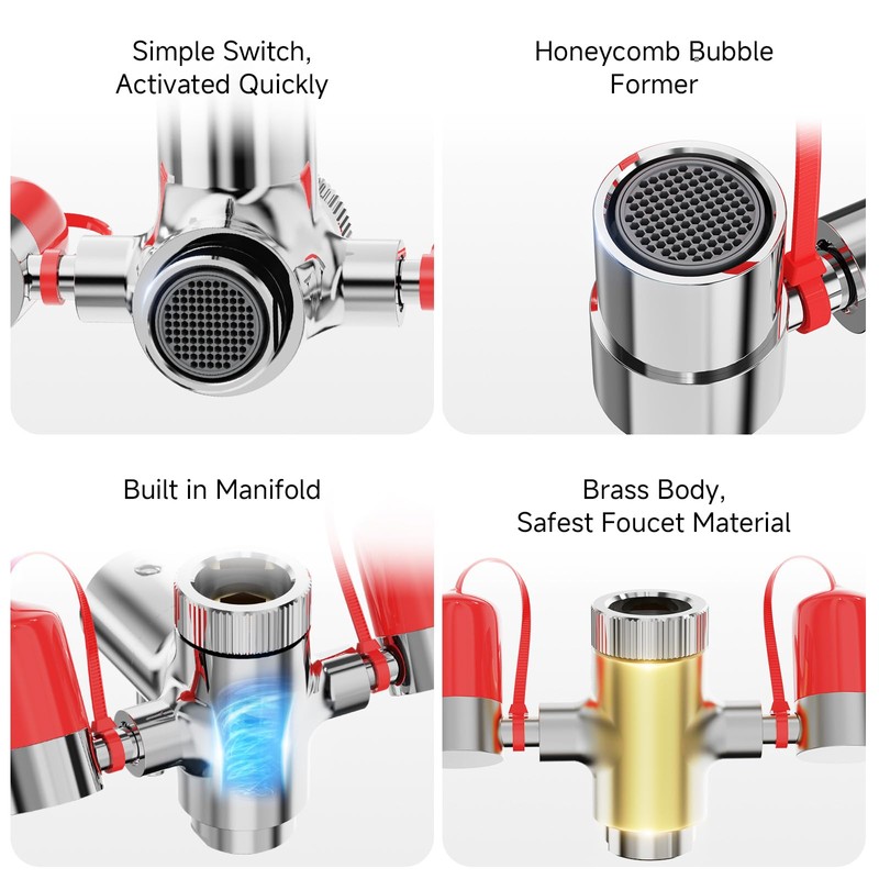 ARRISEA Eye Wash Station Faucet Mounted Emergency Sink Attachment Eye
