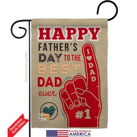 Breeze Decor Best Dad Ever Garden Flag - Family Father's Day Daddy Papa Grandpa Parent Sibling Relatives Grandparent - House Decoration Banner Small Yard Gift Double-Sided Made in USA 13 X 18.5