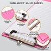 Clear Pink Plastic Clipboard,Clip Boards 8.5 x 11 with Ruler,Letter