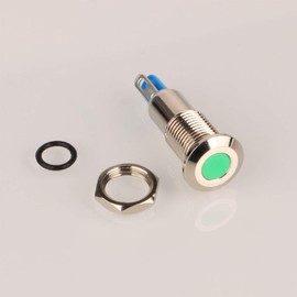 Gebildet 5pcs 8 mm AC/DC 12-24V Stainless Steel Waterproof LED Indicator Light and in 5 Colours Red/Orange/Blue/Green/White