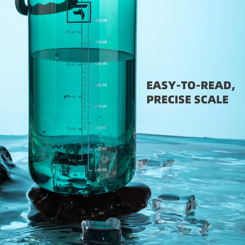 Fanhaw 32 oz Clear Water Bottle with Fast-Flow Spout Lid,