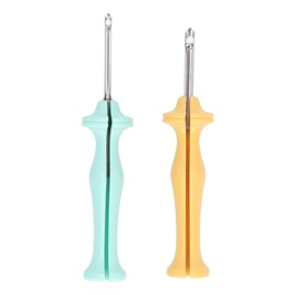 2 Pcs Punch Needles 5mm 3.5mm Improve Efficiency Save Labor Embroidery Accessories with Comfortable Handle for DIY Crafts