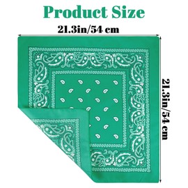 KFHENSOMR 6 Pack Bandanas Multi-Purpose Bandanas Assorted Colors Kerchiefs Square Handkerchief Paisley Cowboy Bandana Polyester Headbands Face Mask headband for Women and Men 21x21 inch