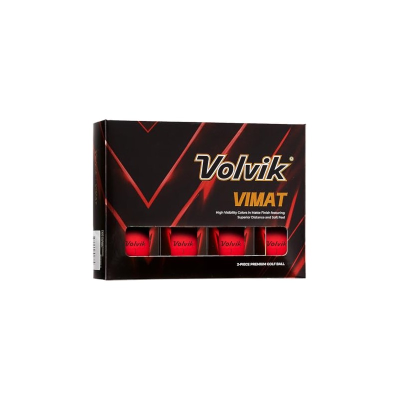 Volvik Vimat High Visibility Golf Balls Red (Red)