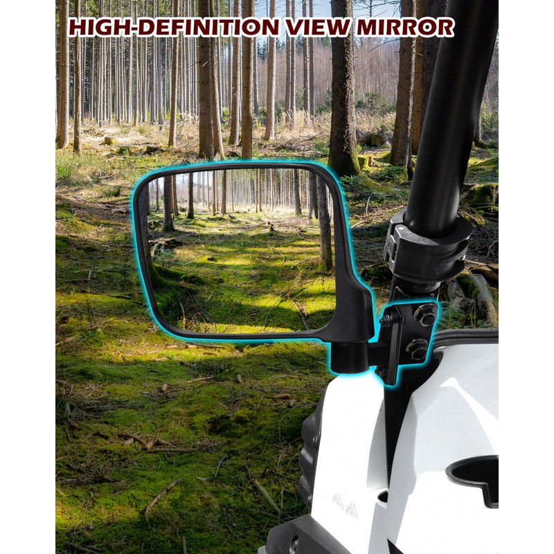SAUTVS Adjustable Side Mirrors Compatible with Kawasaki Mule Pro FXT