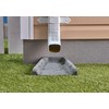 Rubberific Premium Rubber Downspout Splash Block, Rain Guard, Stone Textured