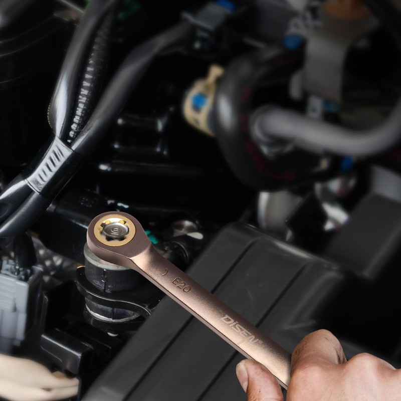 DISEN 2025 Upgraded 4-Piece E-Torx Double Box Ratcheting Wrench Set,