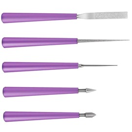 LALAFINA 5pcs Beading Tools Set Diamond File Bead Reamer Kit Multi-use Reamer for Enlarging Shaping Bead