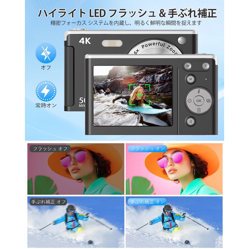 Digital Camera (UHD 4K Video Recording, Upgraded True 50MP Images)