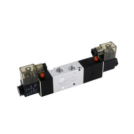 IIUUAYUVI 4V230-08 Three-Position Five-Way Double Coil Pneumatic Solenoid Valve 220V Electronic Valve 24v Control Valve(Nothing,4V330C-10)