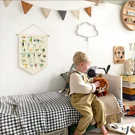 ETVISO Boy Nursery Decor, Golf Nursery Decor for Boys Room, Classroom Decor Canvas Banner, ABC Letters Nursery Wall Art Canvas Hanging Pennant Flag Banner 15x11in