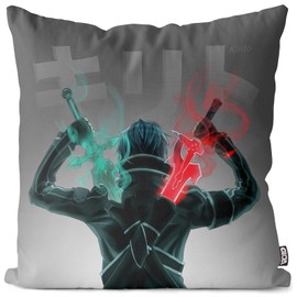 VOID Kirito Cushion Cover Outdoor Indoor Anime Sword Sword Cushion Size: 80 x 80 cm