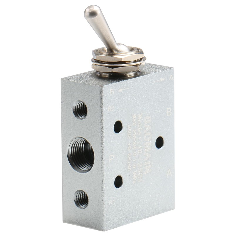 Baomain Pneumatic Toggle Knob Switch Valve HL-2501-V PT1/8 inch 5