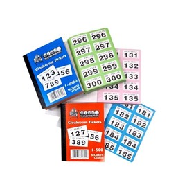 Bingosupermarket Raffle Tickets 1-1000 Cloakroom Tickets - Assorted Colours bordered. (Random)