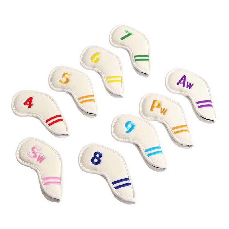9pcs/set PU Waterproof Golf Club Iron Cover with Numbers Thickening