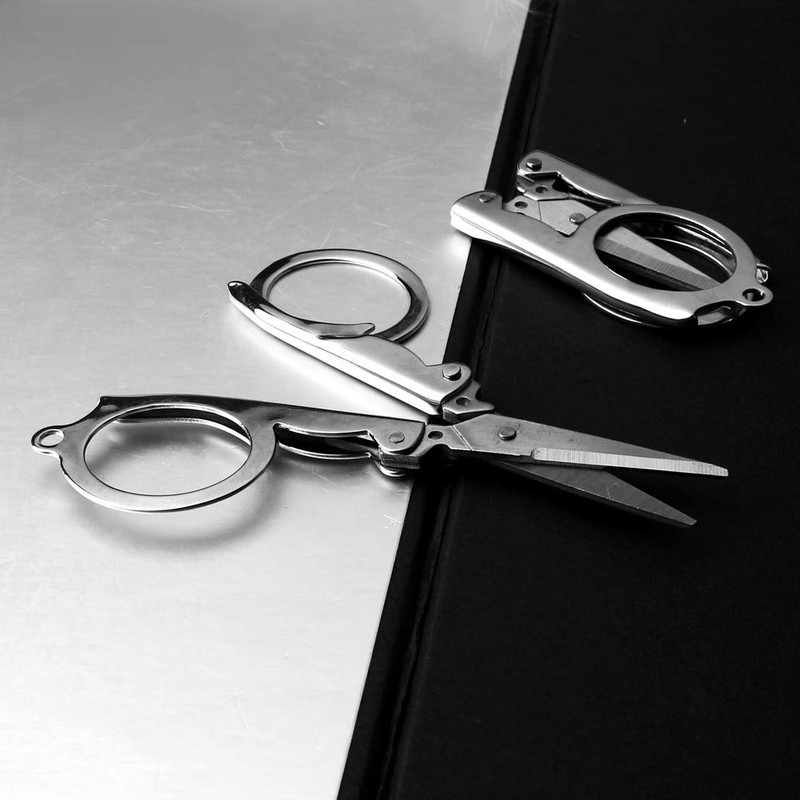 nuoshen Stainless Steel Folding Scissors Portable Foldable Travel Scissors Metal