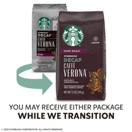 Starbucks Caffè Decaf Verona Dark Roast Ground Coffee, 12-Ounce Bag